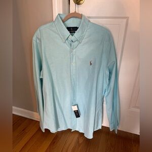 Polo Ralph Lauren Men’s XL Aegean Blue Long Sleeve Oxford Button Down Shirt NEW